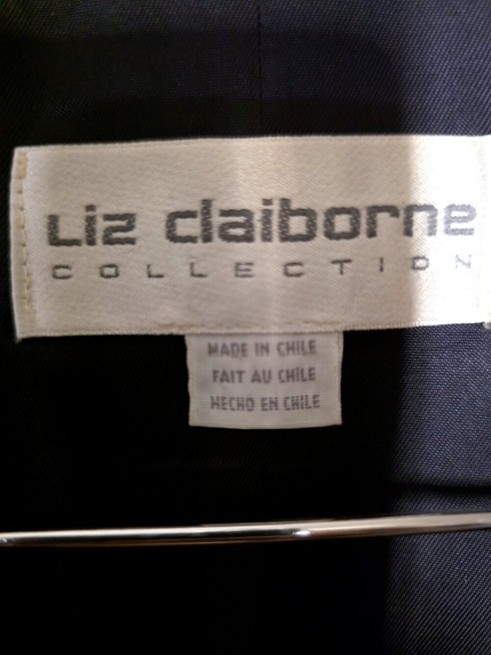 Liz Claiborne Charcoal Textured Vest with Navy Back, Tailored Layering — 16